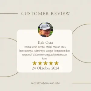 Sewa Mobil Bogor Customer review Instagram Post